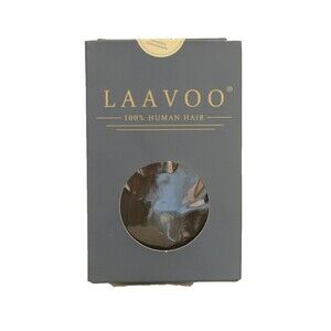 LAAVOO 100% Human Hair Ponytail Extension 14" inch Dark Brown #2 70g Straight B9